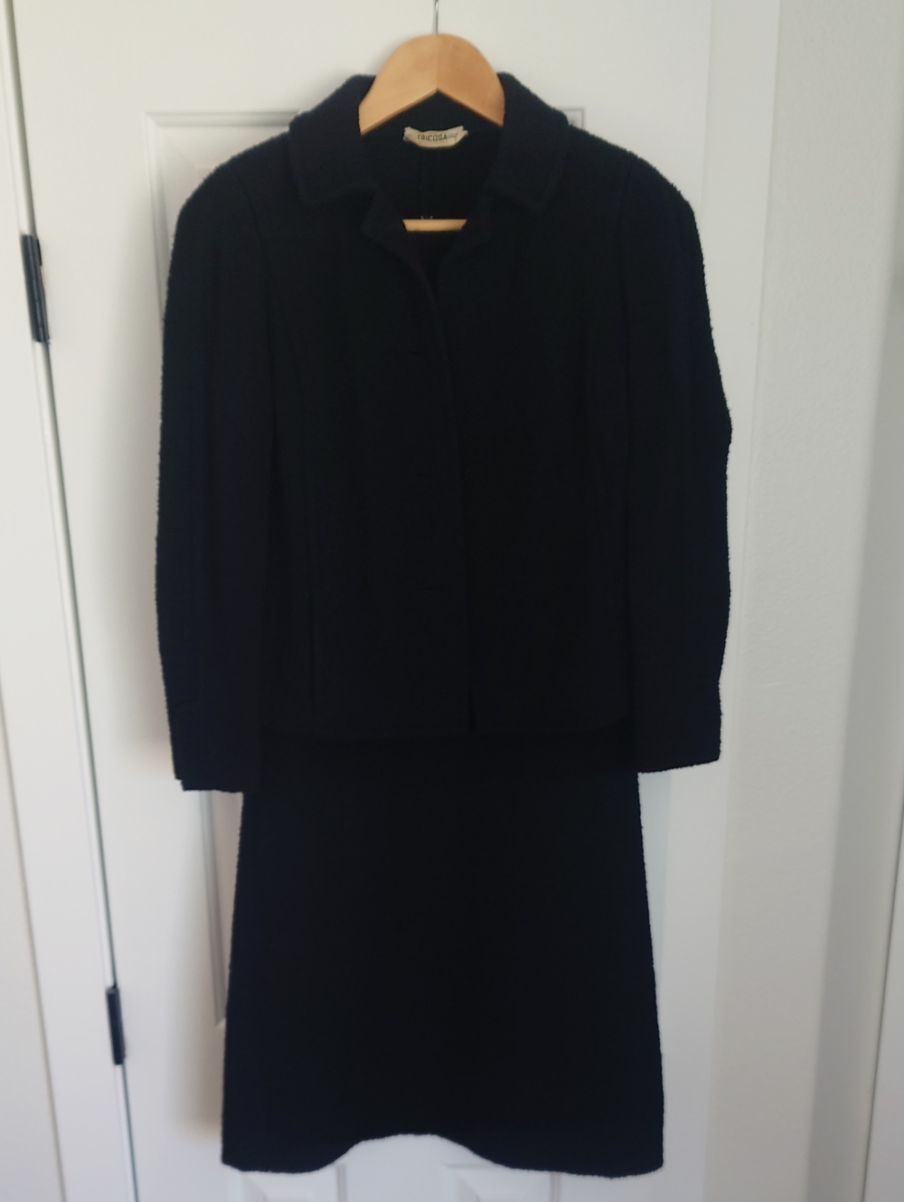 Elegant Vintage Late 1960s Tricosa Paris Strapless Dress With Jacket